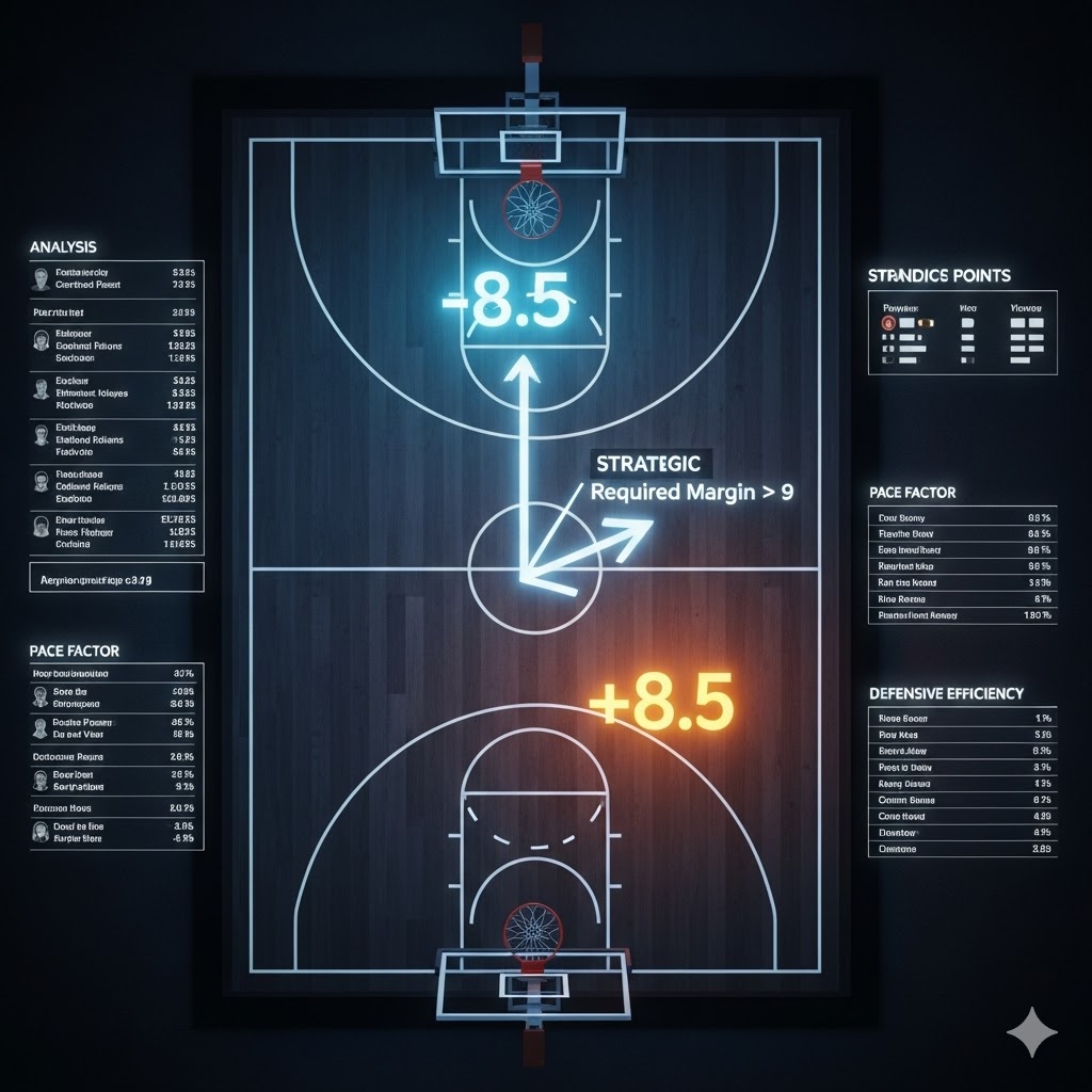 Handikaplı bahis nedir sorusunun stratejik cevabı Bir basketbol maçı için taktik tahtası üzerinde yapılan detaylı handikap analizi.