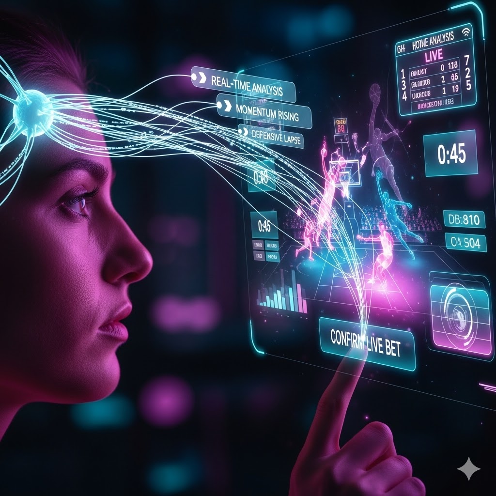 İleri düzey canlı bahis stratejileri ile bir spor müsabakasını anlık olarak analiz eden ve sezgileriyle fırsatları yakalayan profesyonel oyuncu.