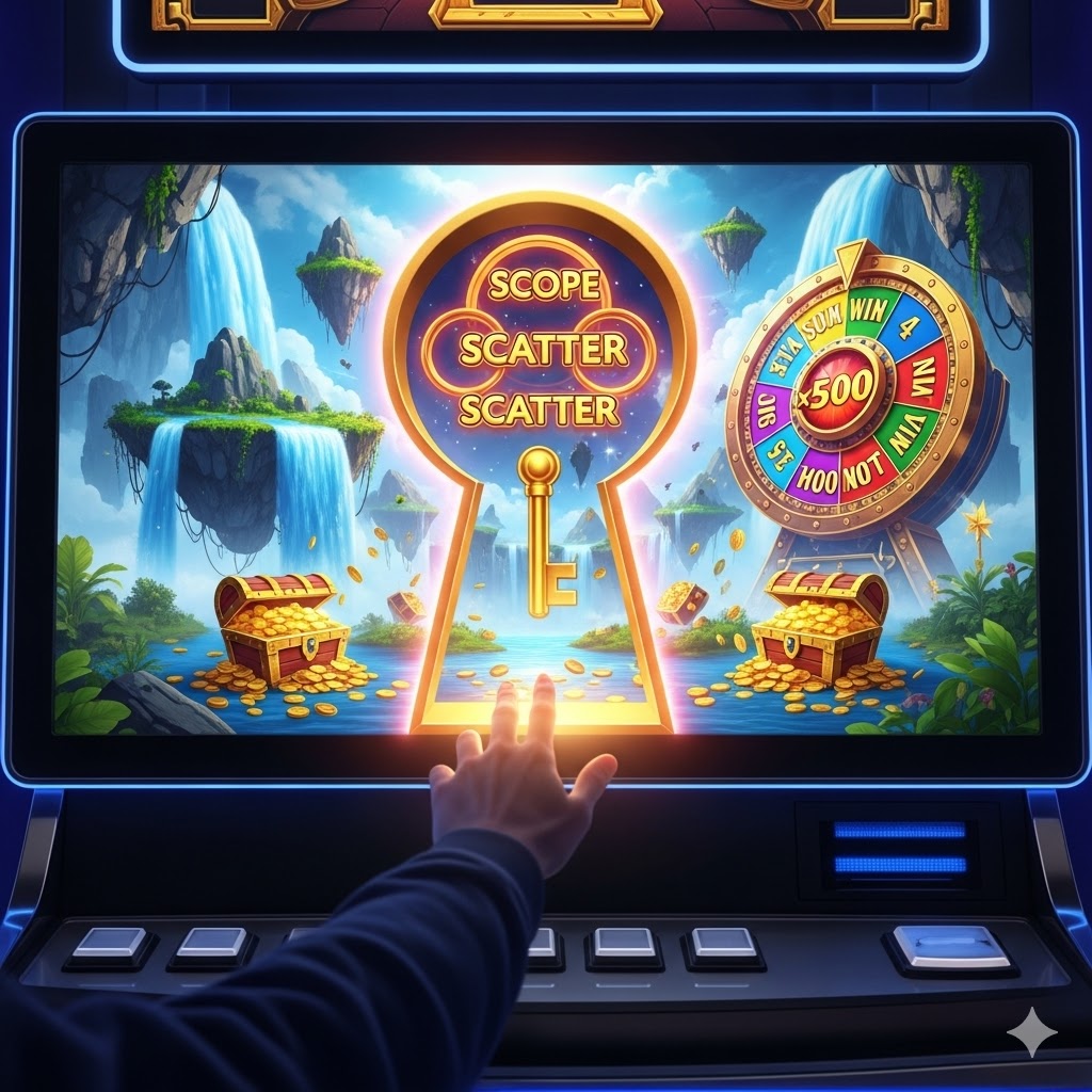 Slot bonus turları sayesinde oyunun gizli ve kazançlı dünyasının kilidini açan ve maceraya adım atan şanslı bir oyuncu.