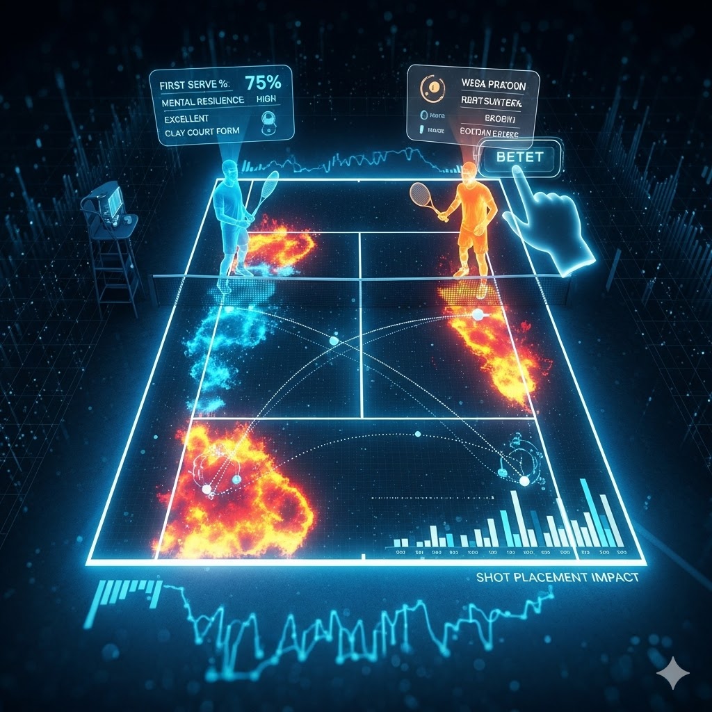 Uzman bir analist, tenis bahisleri nasıl yapılır sorusunun cevabı olarak, bir tenis maçının tüm verilerini ve oyuncu istatistiklerini detaylıca inceliyor.