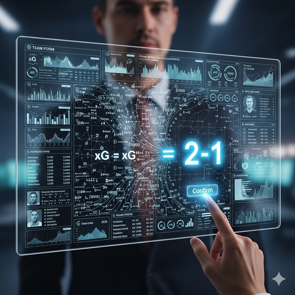 Uzman bir analistin, sayısız futbol verisini birleştirerek isabetli doğru skor tahminleri yapmaya çalıştığı analitik süreç.